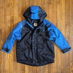 Vintage 90's Nike Kids Medium Zip-Up Puffer Hooded Parka Jacket